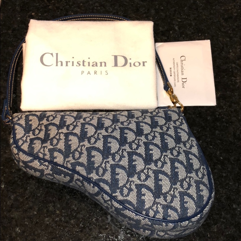 Christian Dior Blue Demi saddle pouch